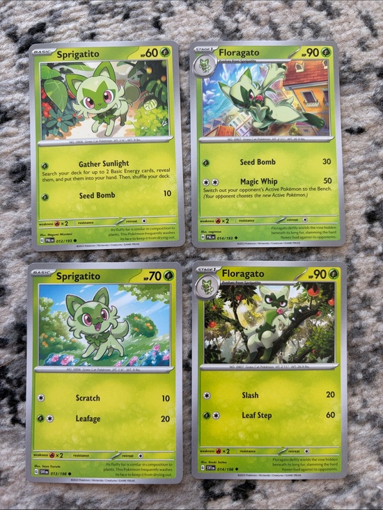 Pokemon Other - Sprigatito & Floragato Evolution Lot | Paldea Evolved + Scarlet & Violet | 5/$25